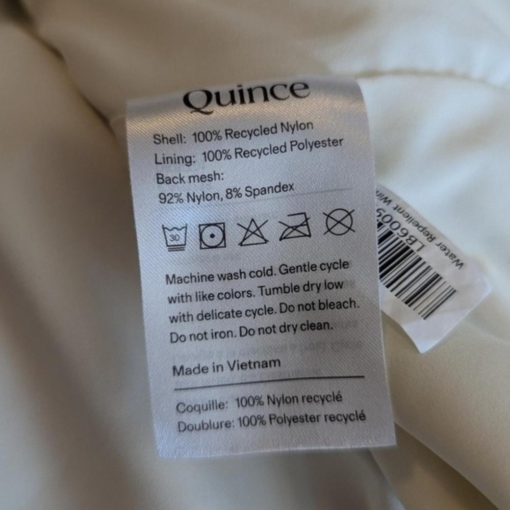 Quince Water Repellent Windbreaker Jacket Tofu Cream Large - Picture 11 of 12